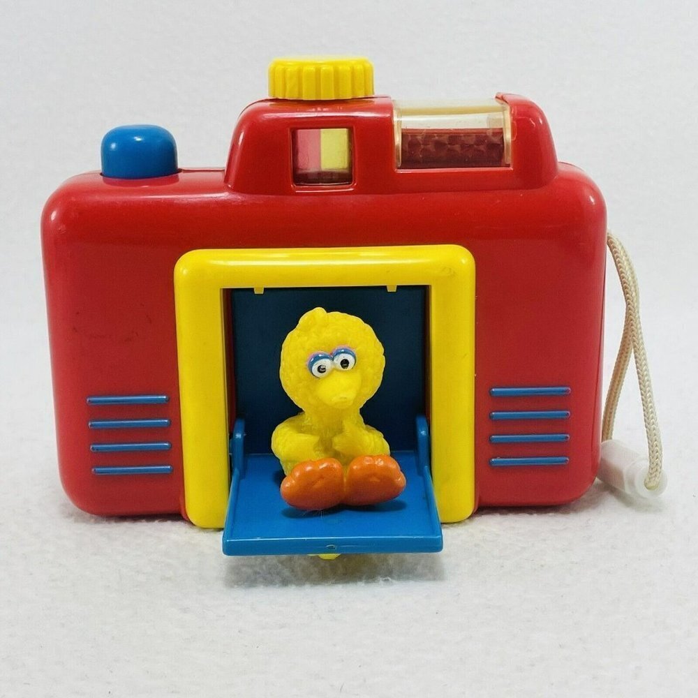 Vintage Illco Toy Camera Sesame Street Big Bird Pop Out Pretend Play Old School